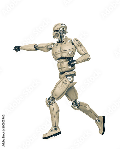 robot test is doing a karate pose © DM7
