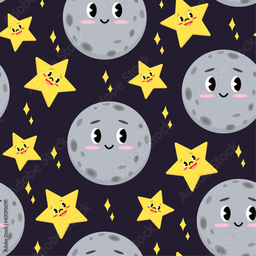 Kids textile pattern design. Seamless vector pattern