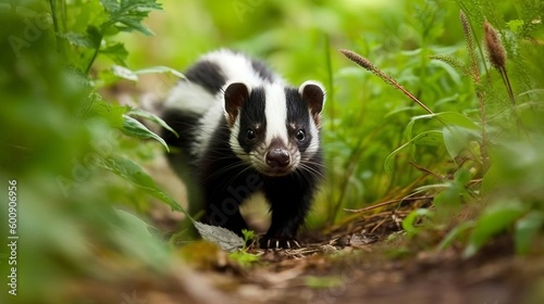 A cute skunk investigating its surroundings. AI generated © ArtStage