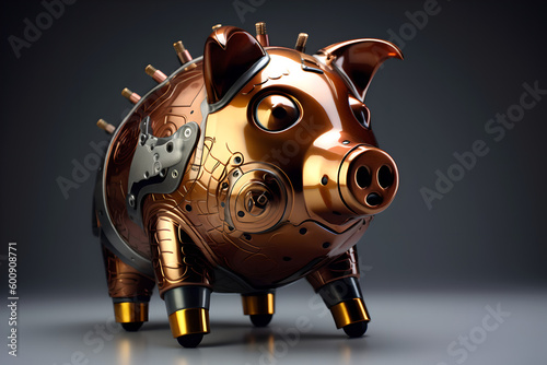 Ceramic piggy bank. Generative AI