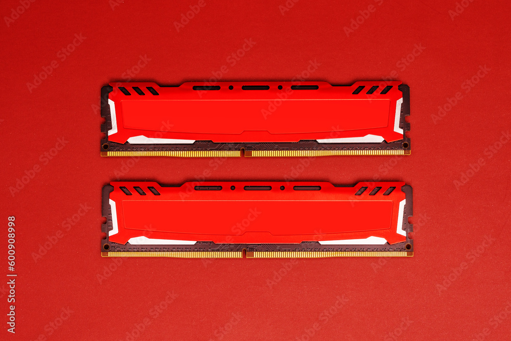 ddr4 ram memory cards with red aluminum heat sinks ddr4 ram memory cards with red aluminum heat sinks