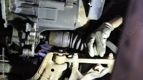 repair and replacement of the semi-axle of the drive wheel of the car