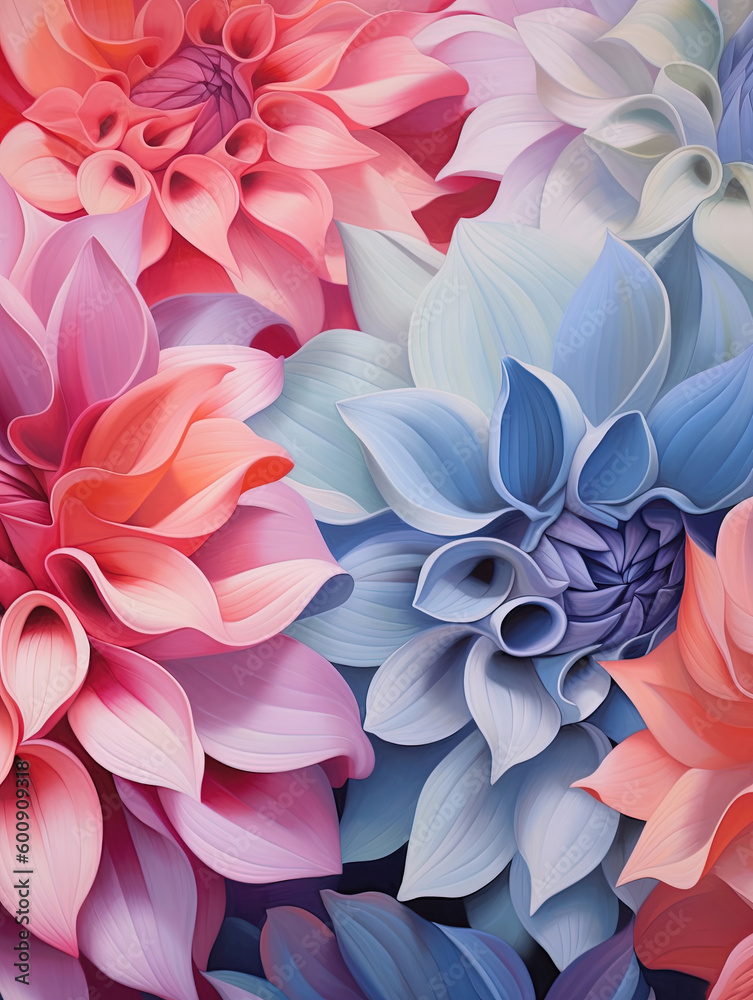 Stunning flower art illustration background. Generative AI. Stunning flower art illustration background. Generative AI.