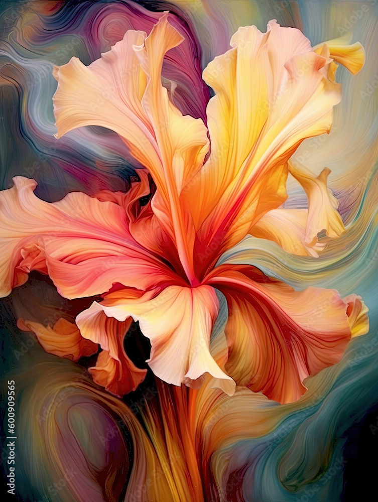 Fototapeta premium Stunning flower art illustration background. Generative AI.