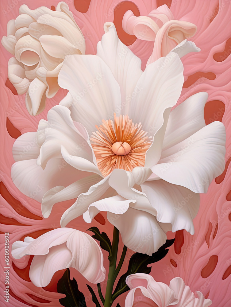Stunning flower art illustration background. Generative AI.