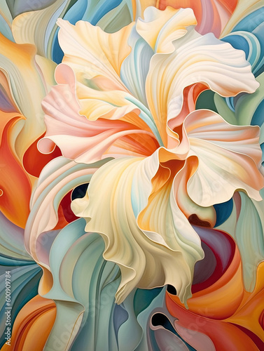 Stunning flower art illustration background. Generative AI.