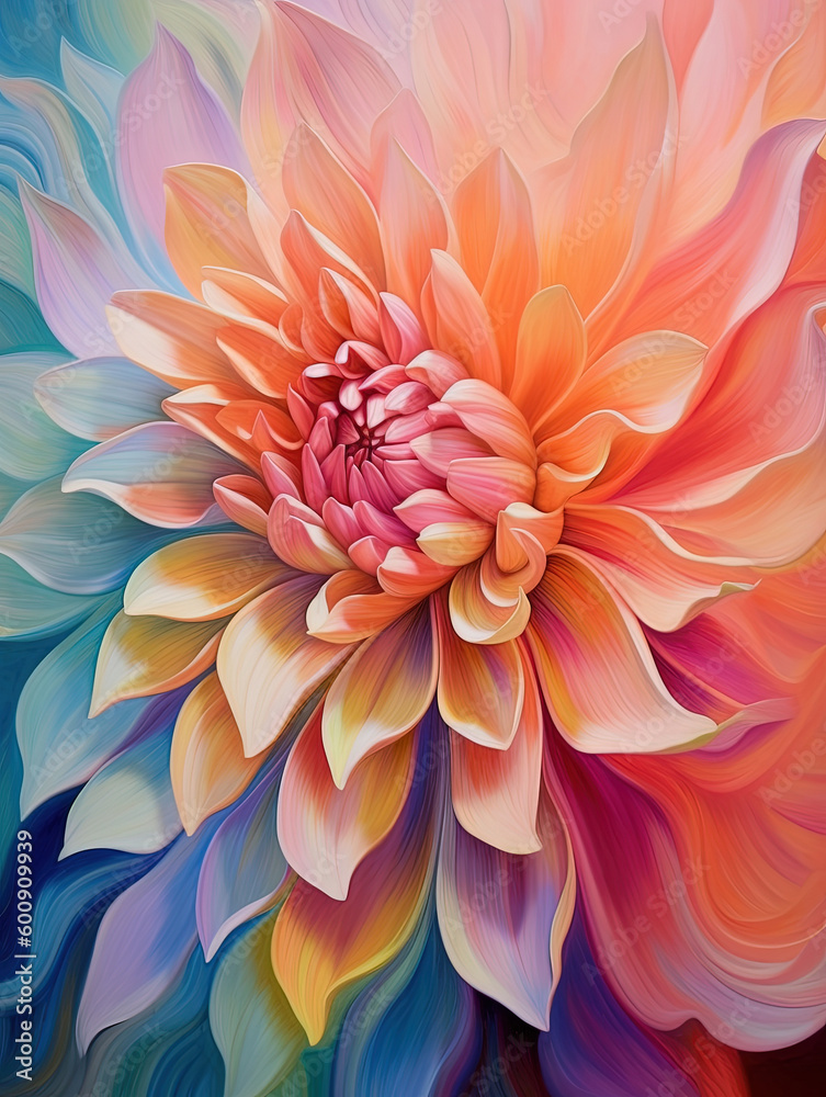 Stunning flower art illustration background. Generative AI. Stunning flower art illustration background. Generative AI.