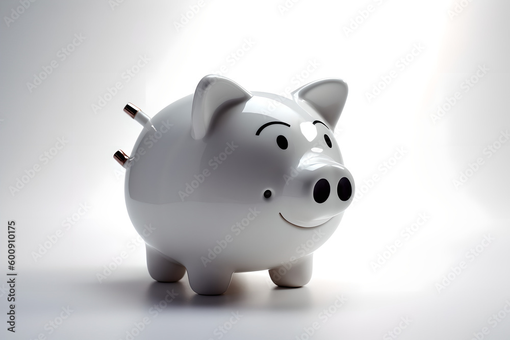 Ceramic piggy bank. Generative AI Ceramic piggy bank. Generative AI