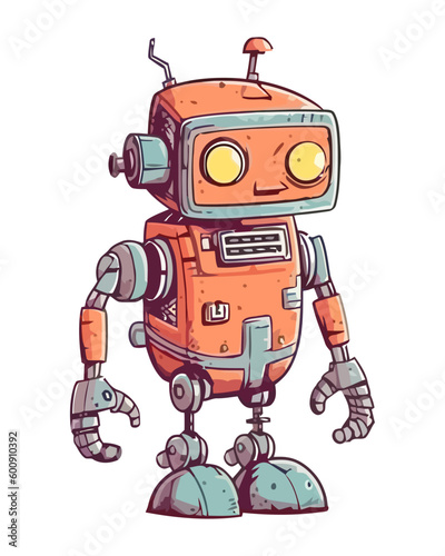 Cute toy robot standing