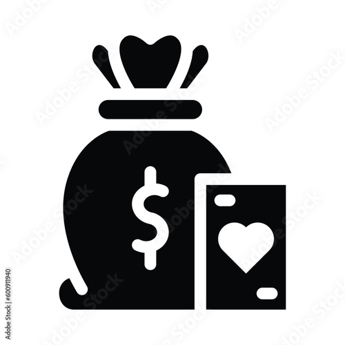 money cheated glyph icon illustration vector graphic