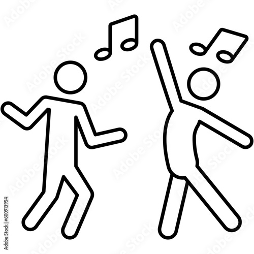 Dancing Thin Line Icon
