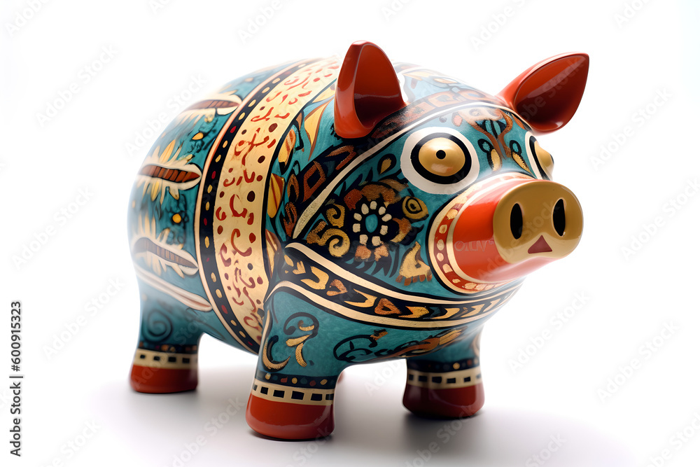 Fototapeta premium Ceramic piggy bank. Generative AI