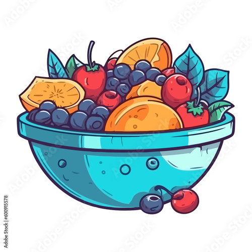 Fresh organic fruits bowl ripe food