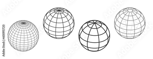 simple classic globe wireframe set