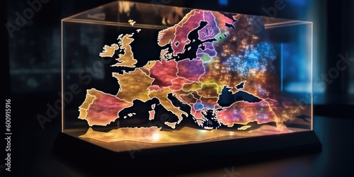Europe colorful holographic display generative ai