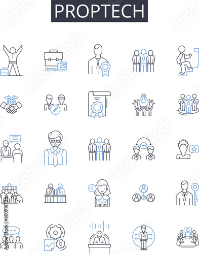 Proptech line icons collection. Harmony, Melody, Arrangement, Chord, Structure, Rhythm, Texture vector and linear illustration. Dynamics,Tempo,Notation outline signs set