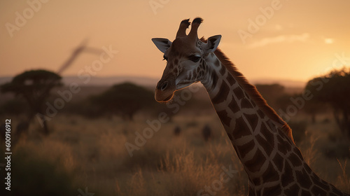 Immerse yourself in the rhythmic grace of a giraffe's movements, its elongated neck and agile steps bringing harmony to the vast plains of the savannah.