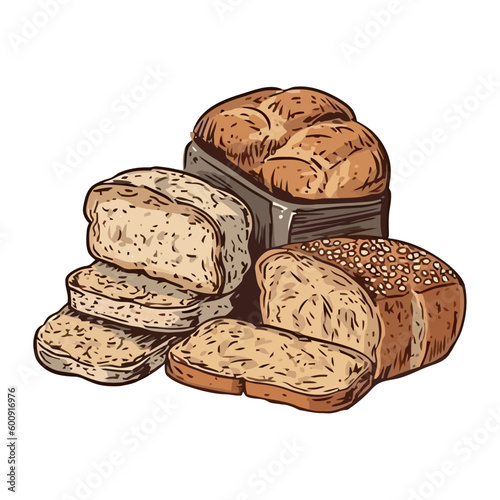 Healthy meal organic bread and snacks