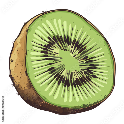 Juicy kiwi slice, ripe and fresh