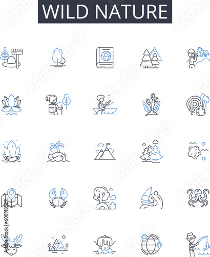 Wild nature line icons collection. Ownership, Dependability, Reliability, Integrity, Trusrthiness, Transparency, Commitment vector and linear illustration. Duty,Obligation,Answerability outline signs