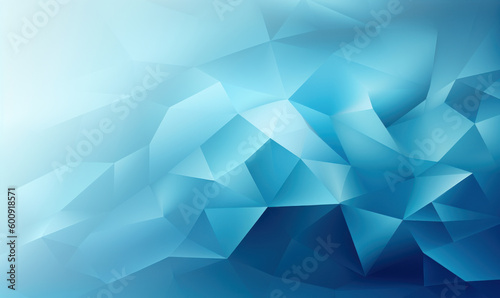 Abstract sky blue color background or wallpaper with polygons, triangles or concave geometries, Generative AI