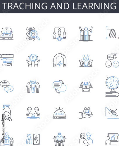 Traching and learning line icons collection. Income, Revenue, Expenses, Net, Margins, Costs, Assets vector and linear illustration. Liabilities,Break-even,Deficit outline signs set
