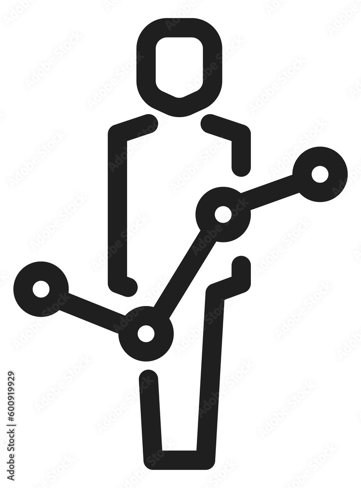 Man with point chart icon. Business report analytics