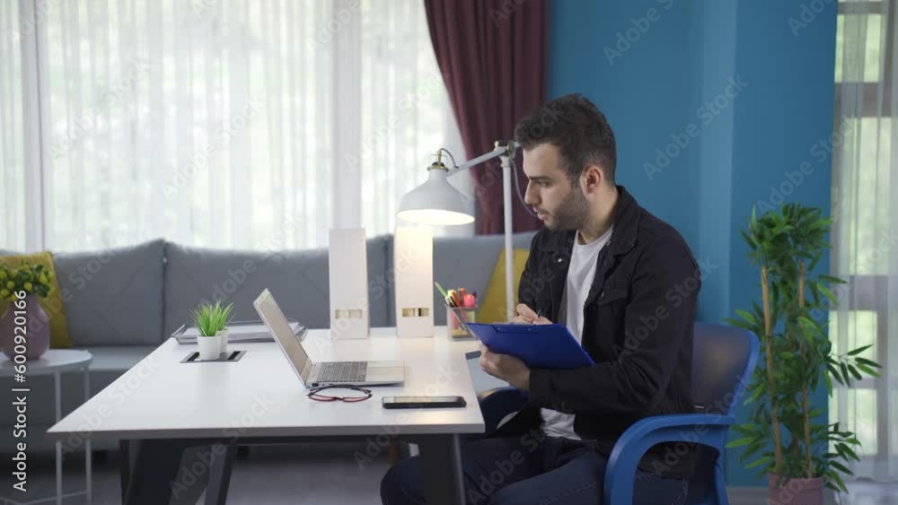 Freelance businessman meeting with clients on Facetime. Freelance businessman meeting with clients on Facetime.