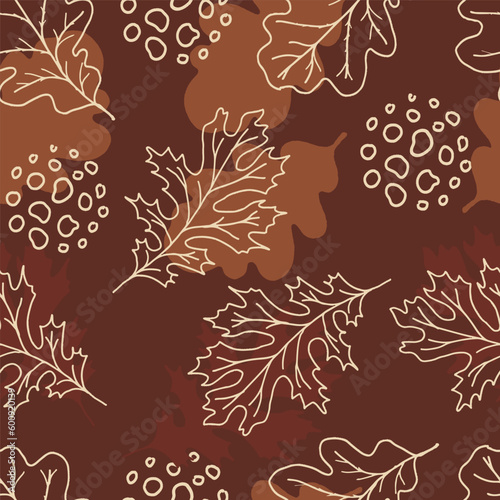 Trendy seamless patterns. Cool abstract and autumn design. For fashion fabrics, kid’s clothes, home decor, quilting, T-shirts, cards and templates, scrapbook and other digital needs