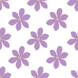 Trendy Purple Flower seamless patterns. Cool abstract and floral design. For fashion fabrics, kid’s clothes, home decor, quilting, T-shirts, cards and templates, scrapbook and other digital needs