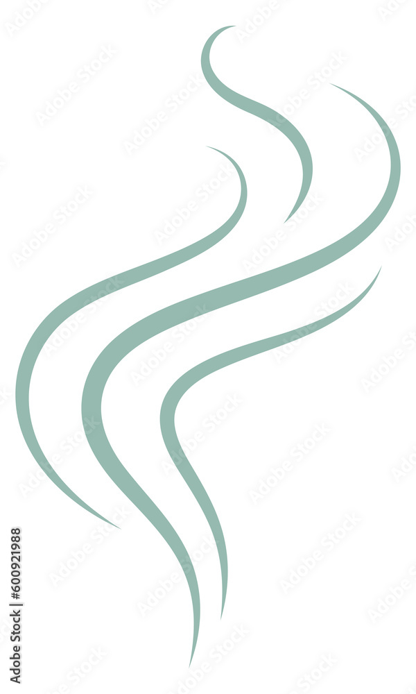 Smell lines. Smoke motion symbol. Vapour sign Smell lines. Smoke motion symbol. Vapour sign