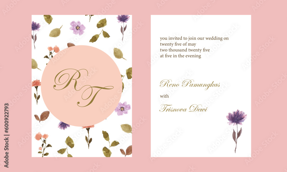 soft floral watercolor invitation pattern