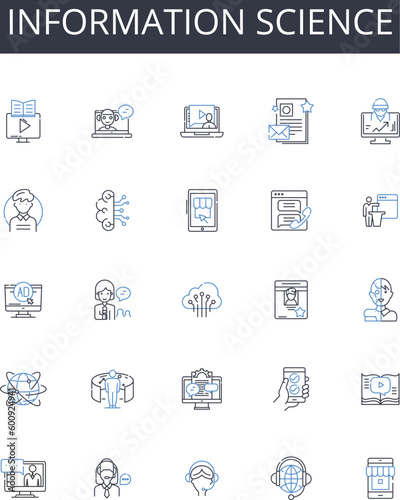 Information science line icons collection. Distribution, Allocation, Management, Optimization, Planning, Efficiency, Productivity vector and linear illustration. Assignment,Utilization,Prioritization