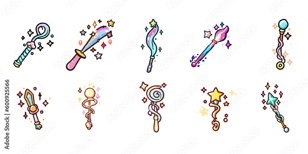 magic wand vector set collection graphic clipart design