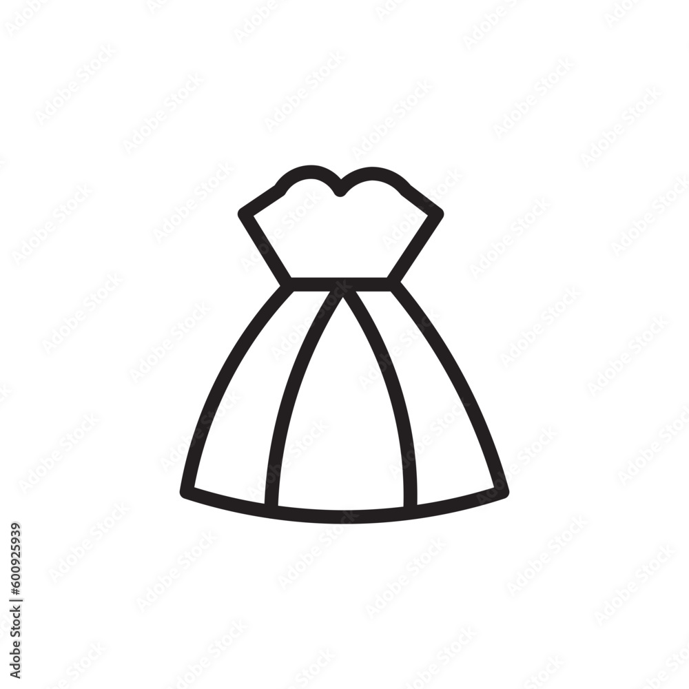 Bride Wedding Dress Outline Icon