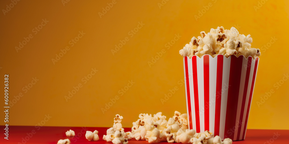 Popcorn in movie theater packaging, IA generativa