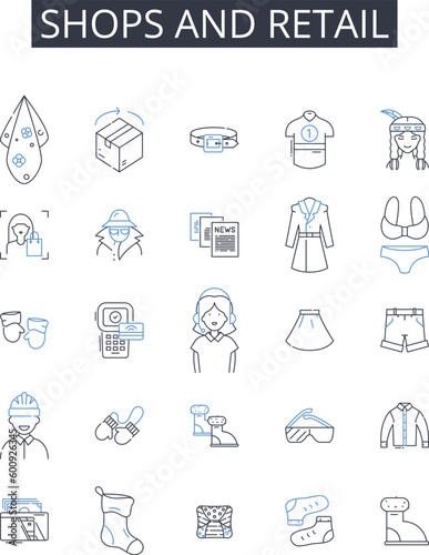 Shops and retail line icons collection. Coffee, Espresso, Cappuccino, Latte, Italian, Barista, Crema vector and linear illustration. Shot,Mocha,Decaf outline signs set