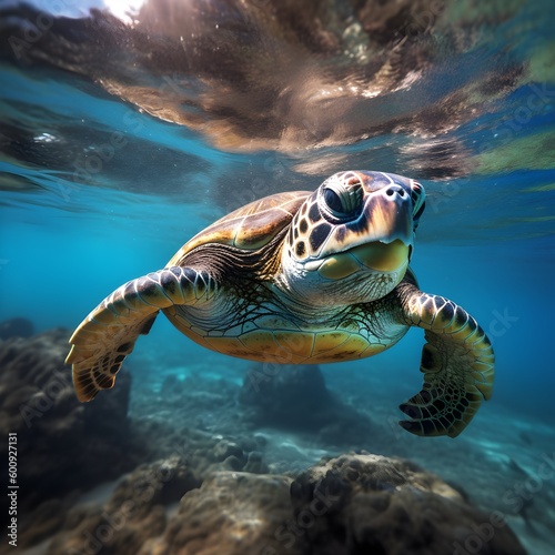 Underwater Turtle Close-Up © Jay
