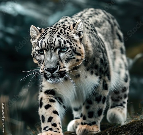 Snow leopard extinct animal wildlife concept Generative AI