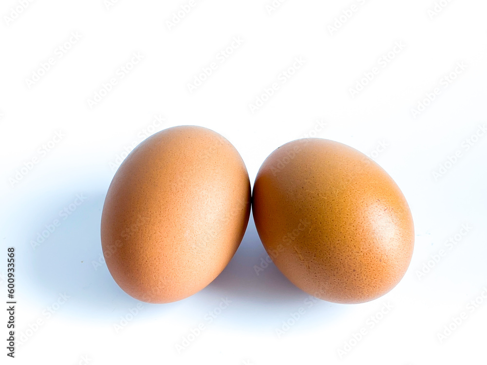 Chicken eggs on the white background Chicken eggs on the white background