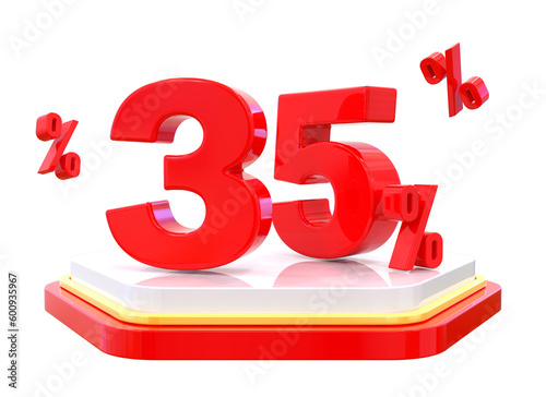 35 Percent Discount Sale Off Prodium with Percent Sign