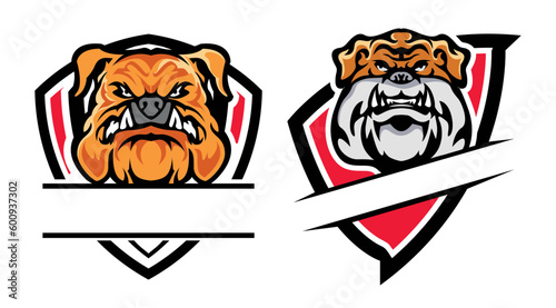 Bulldog logo design for esports team. Bulldog logo badge emblem.