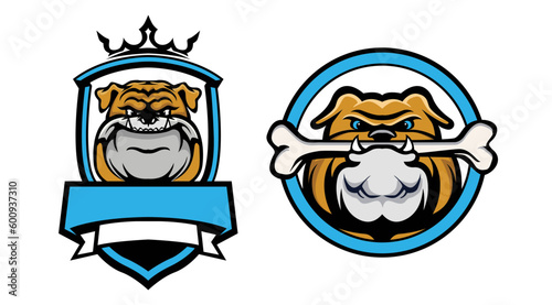Bulldog logo design for esports team. Bulldog logo badge emblem.