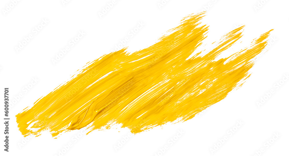 Shiny yellow brush isolated on transparent background. yellow watercolor png