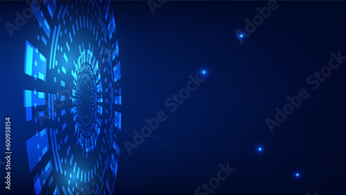 Hi tech circle digital HUD screen for modern graphic design. futuristic technology background concept