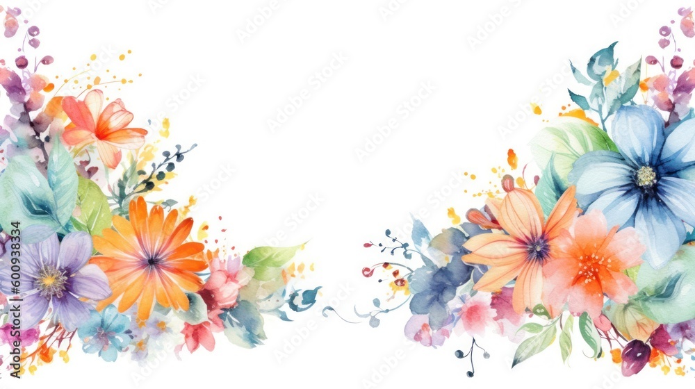 Pastel Blossoms: A Watercolor Symphony Generative AI