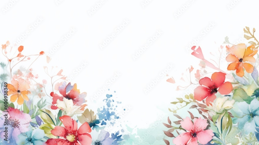 Pastel Blossoms: A Watercolor Symphony Generative AI
