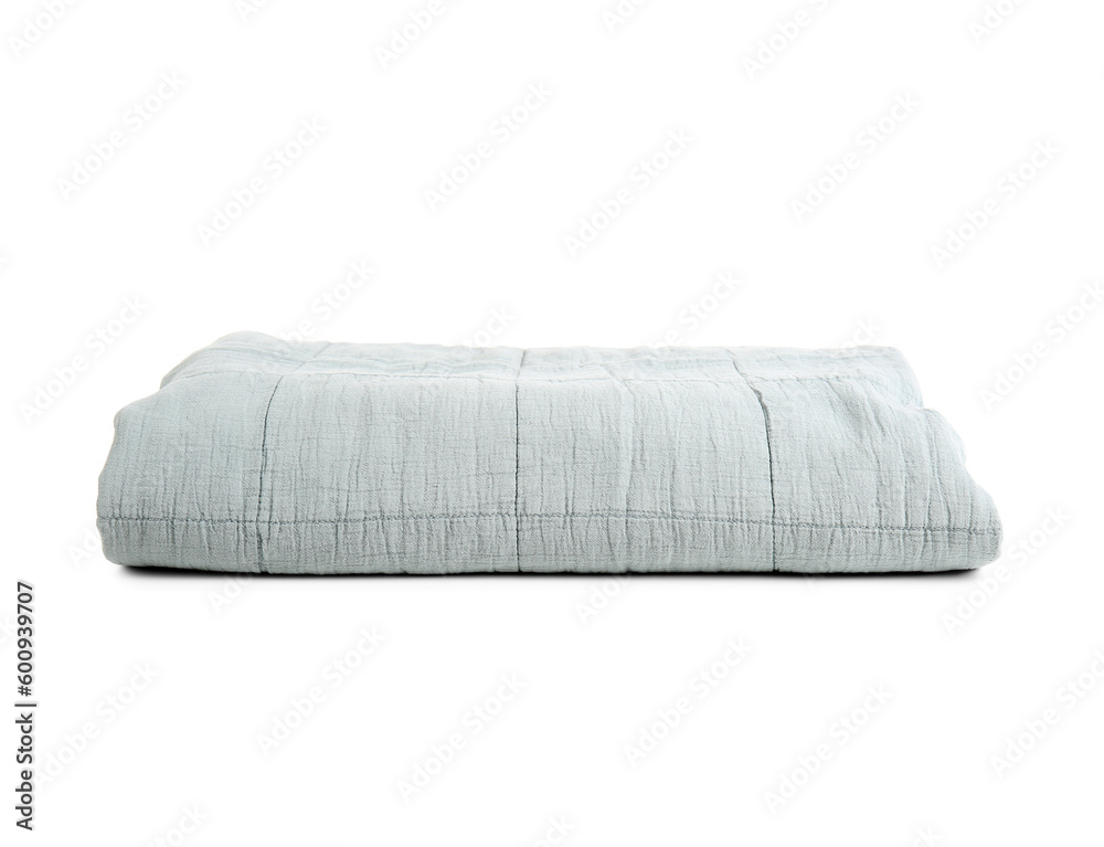 Fototapeta premium Grey plaid on white background