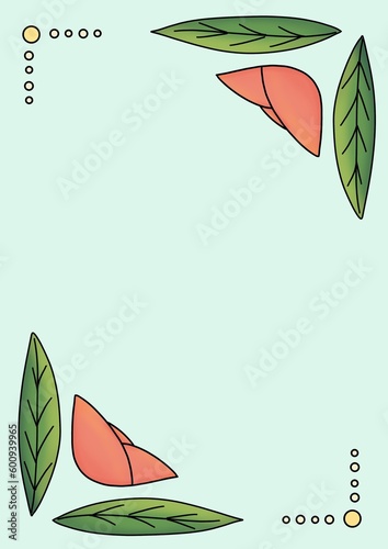 Rose and leaf background 
