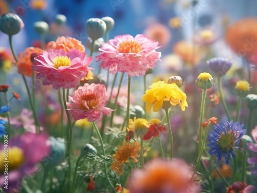 Spring Flower Natural Background Illustration AI Generative